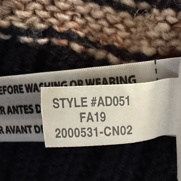 Madewell Blue Striped Balloon Knit Wool Blend Mock Neckline Sweater Size medium - Picture 8 of 10